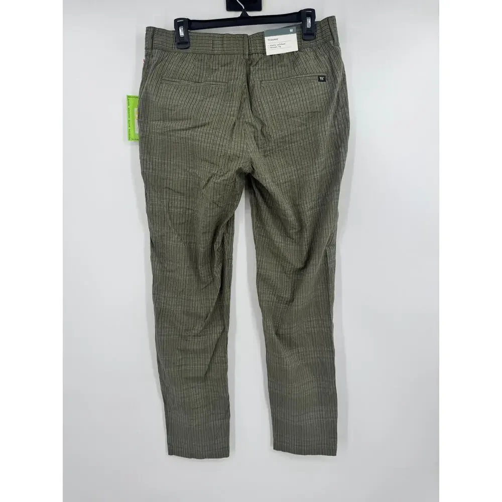 Houston White Mens Plaid Straight Suit Pants Olive Green Trousers Medium